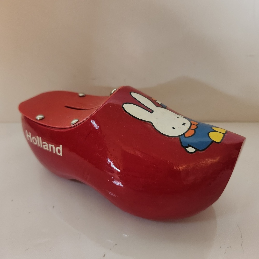 Miffy Red Wooden Clog Piggy Bank Holland Dutch Souvenir Bruna Bunny